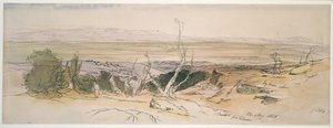 Baalbek desde el Líbano, 1858 de Edward Lear